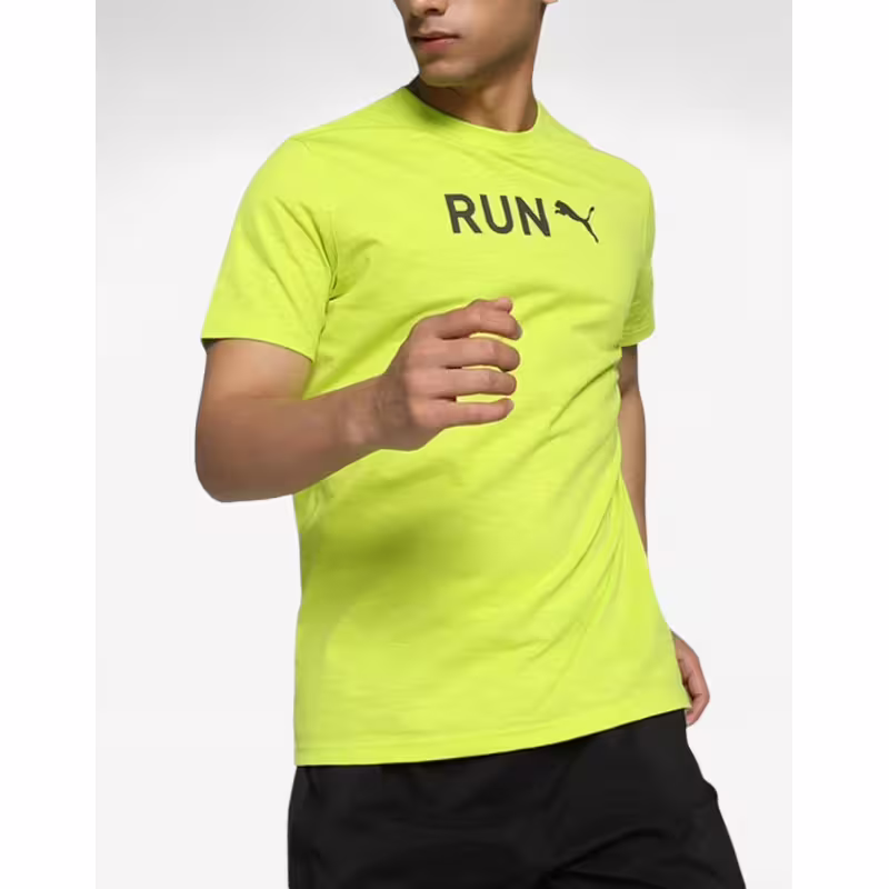 PUMA Run Graphic Tee Lime Pow