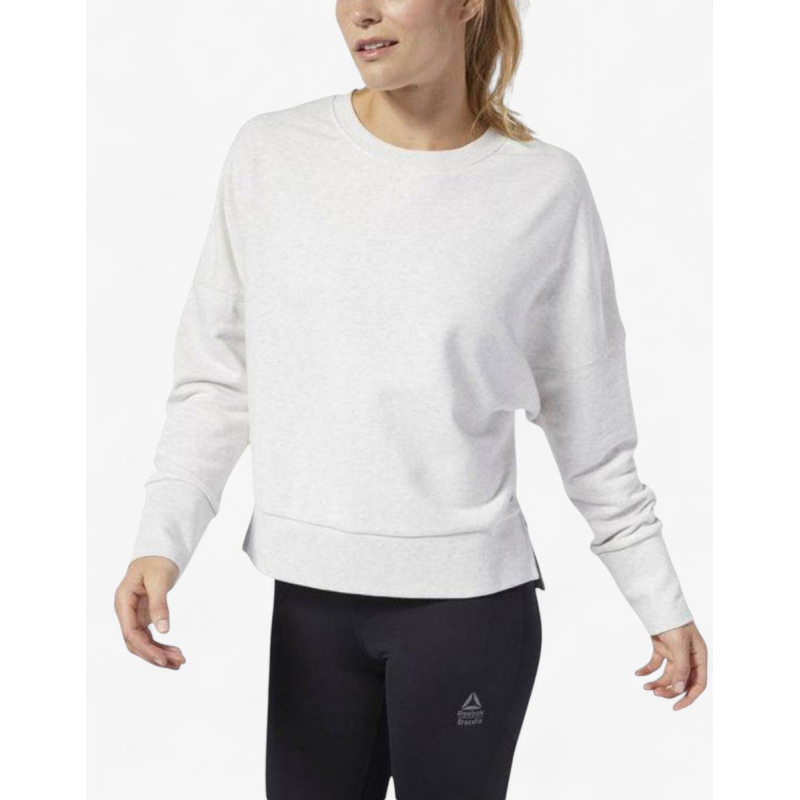 REEBOK CrossFit Terry Crew Sweatshirt White Melange