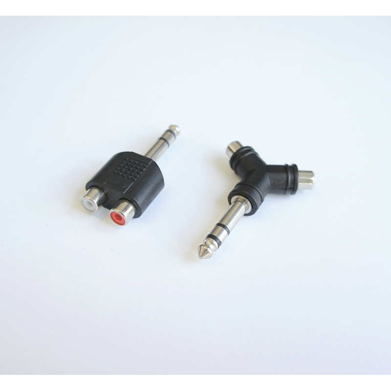 Букса преходна STEREO 6,3mm JACK(м)/2xRCA(ж)