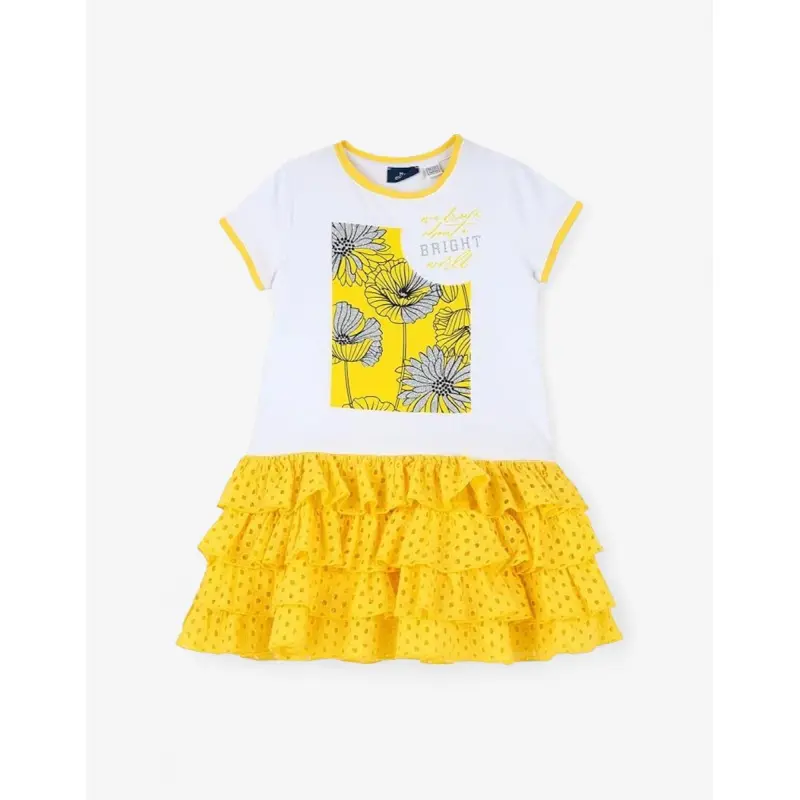 CHICCO Girls Dress White/Yellow