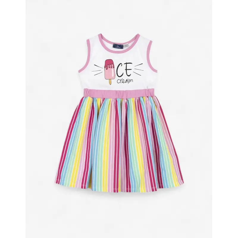CHICCO Girls Sleeveless Dress Pink Striped