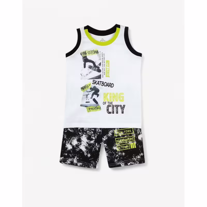 CHICCO Boys Shorts And Tank Set White/Multi