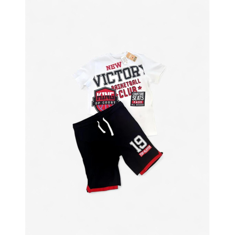 CHICCO Boys Shorts And Tee Set White/Black