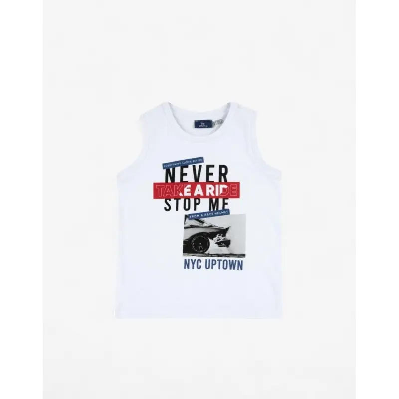 CHICCO Boys Never Stop Me Tank White/Multi
