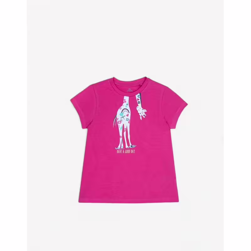 CHICCO Girls Giraffe Tee Dark Pink