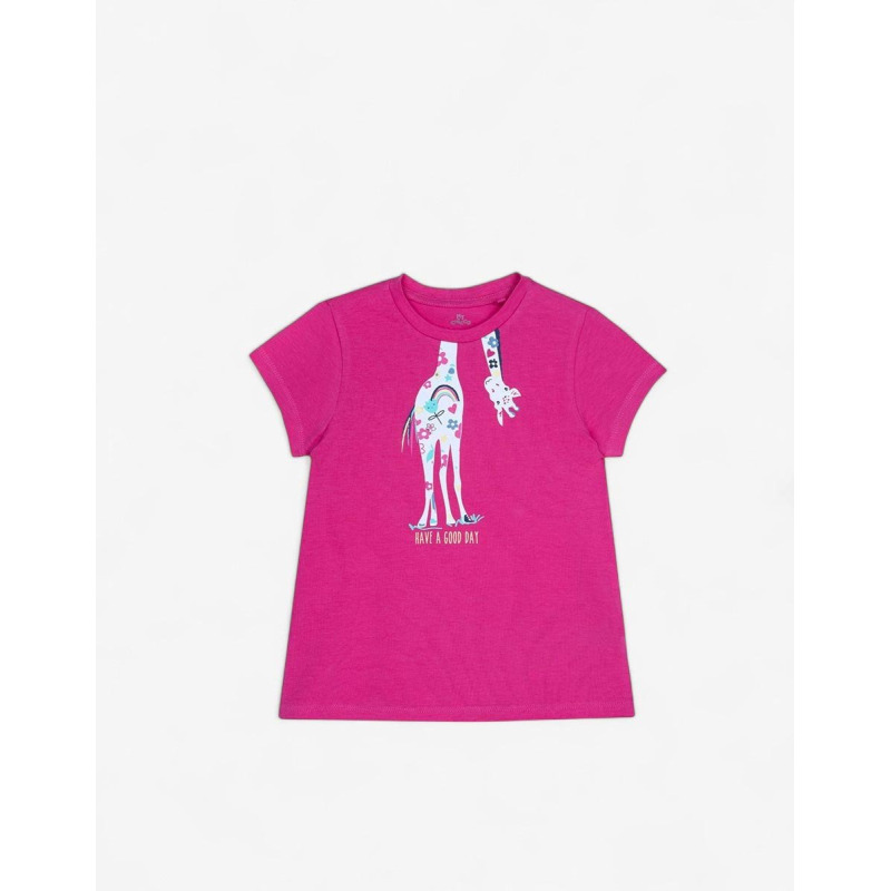 CHICCO Girls Giraffe Tee Dark Pink