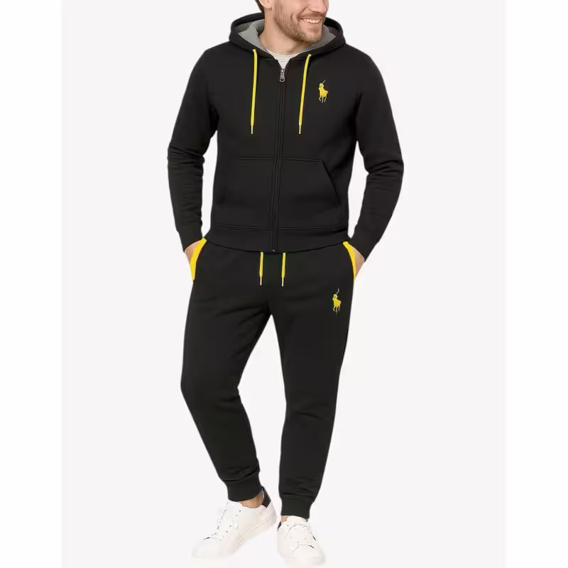 US POLO Full Zip Hooded Tracksuit Black