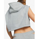 PUMA Dare To Hooded Cropped Top Grey