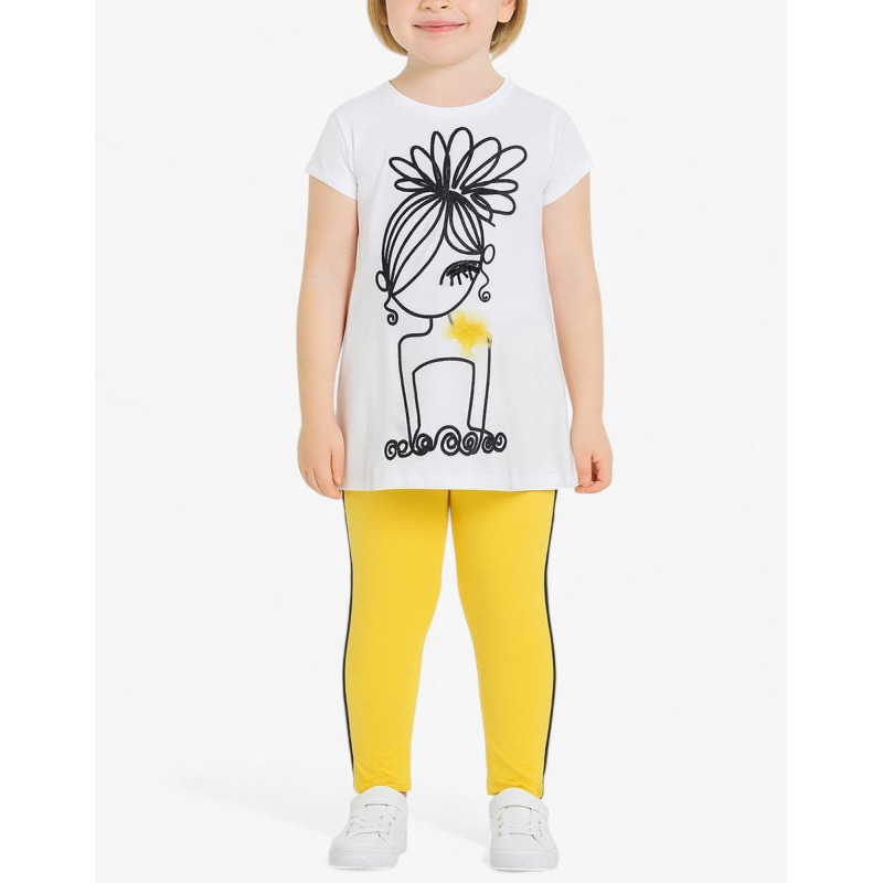 CHICCO Girls Pants And Tee Set White/Yellow