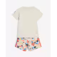ADIDAS Originals Floral Shorts Tee Set Beige/Multi