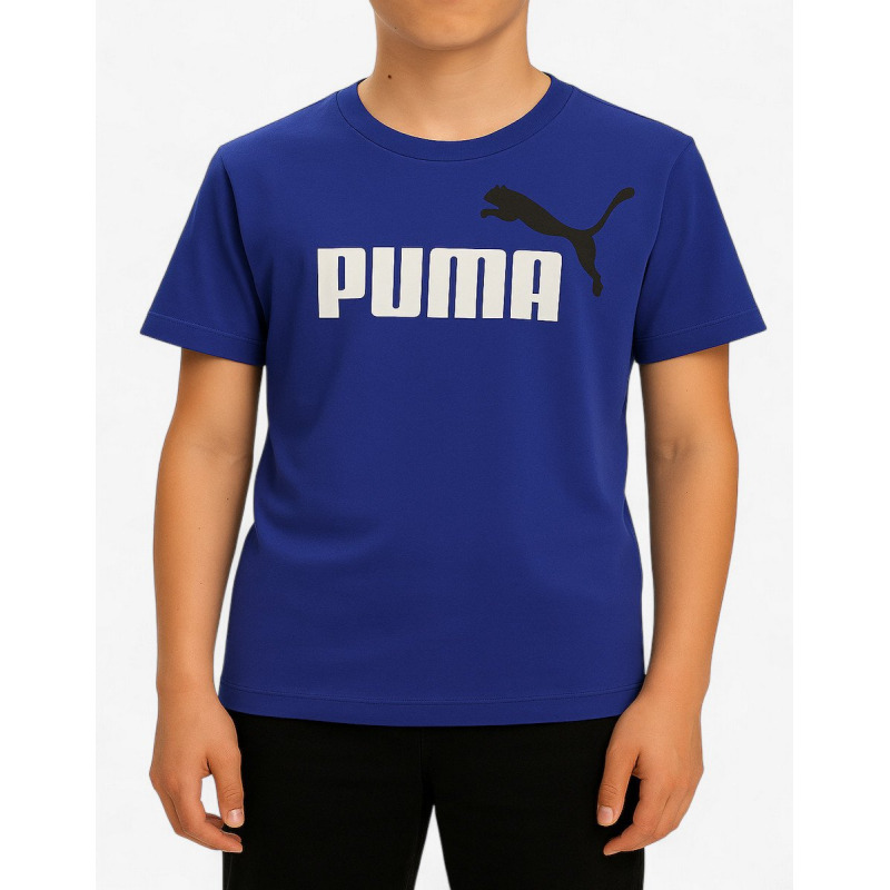 PUMA Essentials+ 2 Color Logo Tee Blue