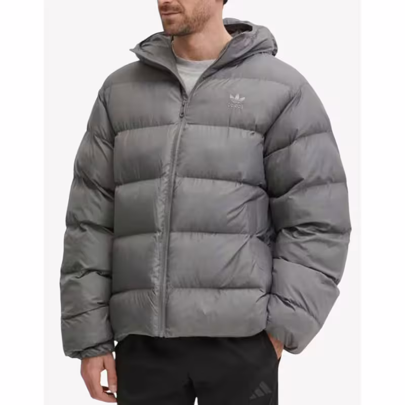ADIDAS Originals Tonal Hooded Puffer Jacket Grey