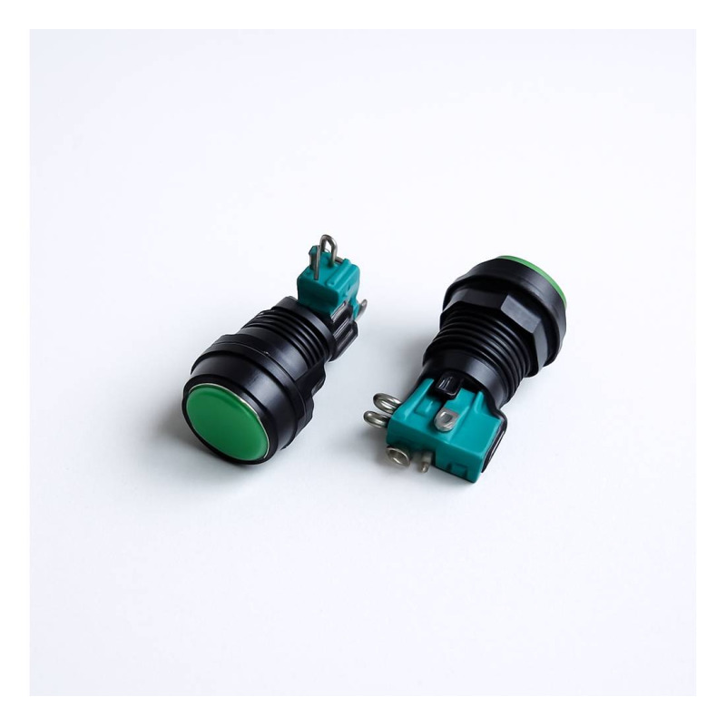 Бутон за игрална машина, светещ, незадържащ, НО, зелен, 250VAC, 6A, Ф24mm
