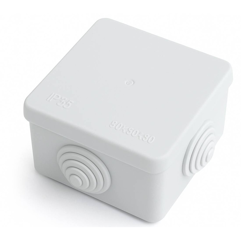 Разклонителна кутия, 4ка, открит монтаж, бяла, 80x80x50mm, IP55