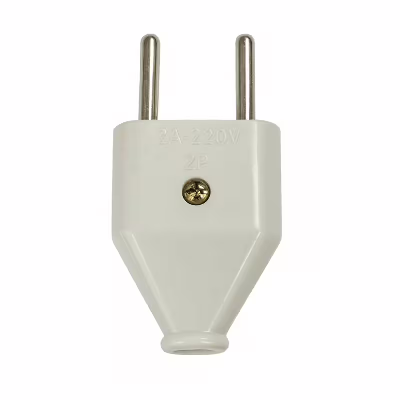 Щепсел за контакт FE-40, плосък, PVC, бял, 220VAC, 2,5A, 550W