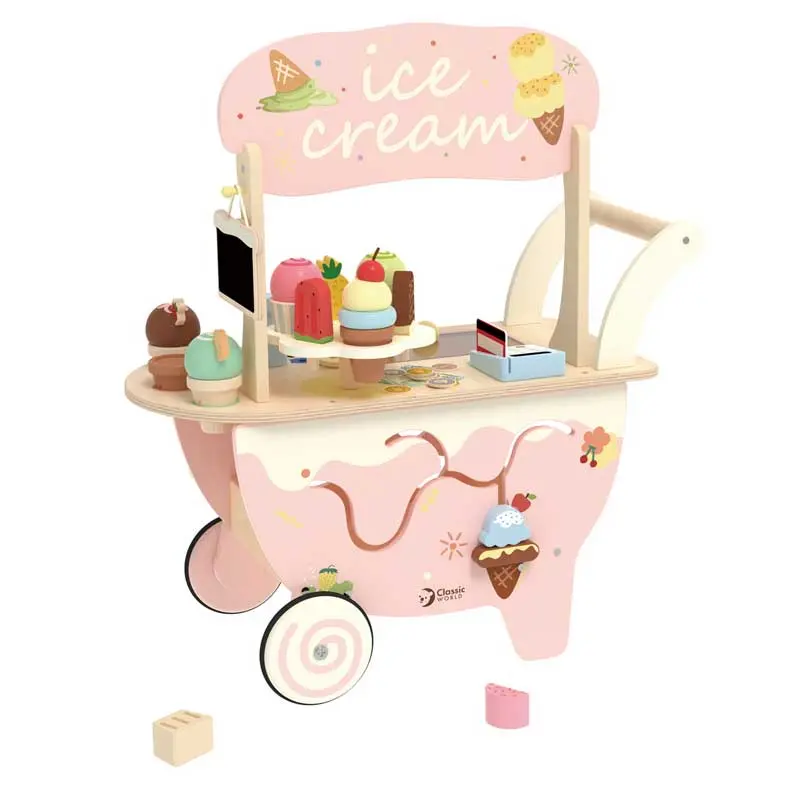 Дървена количка за сладолед Classic World за деца