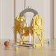 Детска люлка с баскетболен кош и интерактивни елементи за вътрешна употреба, жълта