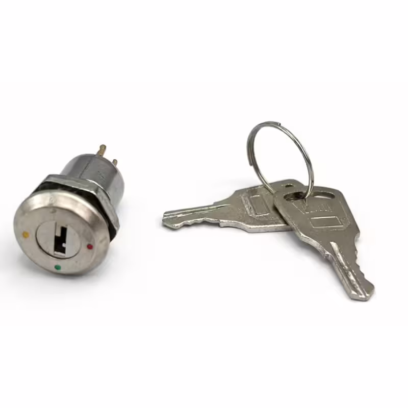 Ключ 5003, ротационен, 3pin, 3 положения, ключалка, 250VAC, 2A, Ф12mm, SP3T