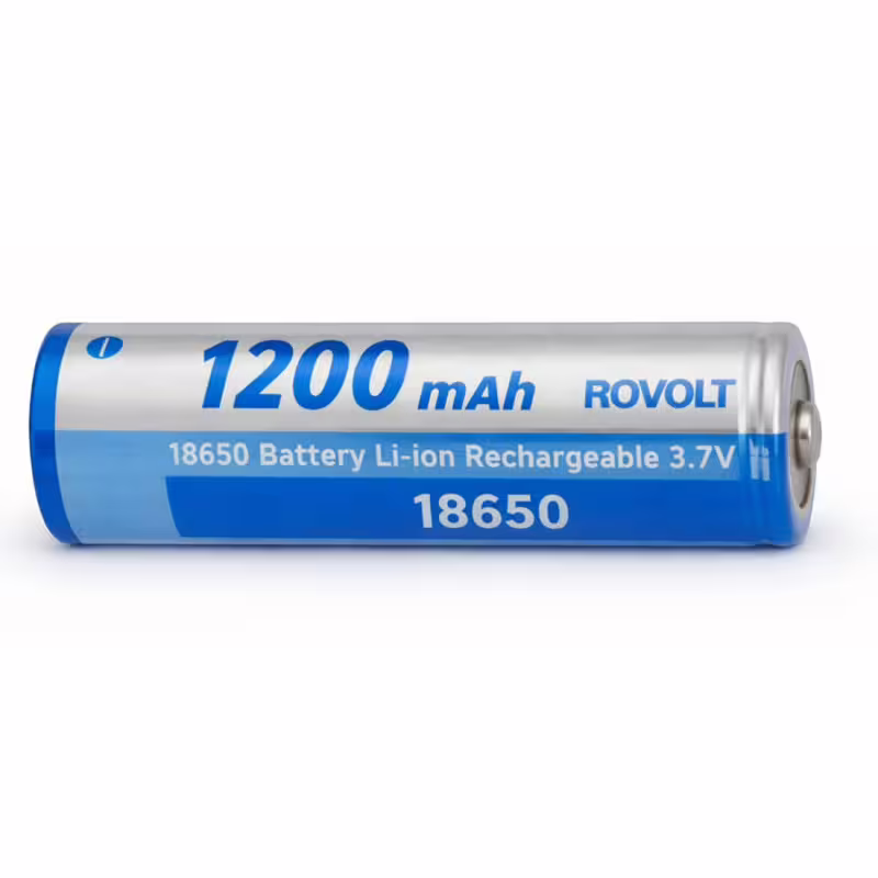 Акумулаторна батерия Rovolt, презареждаема, 3,7VDC, 1200mAh, 18650, Li-ion