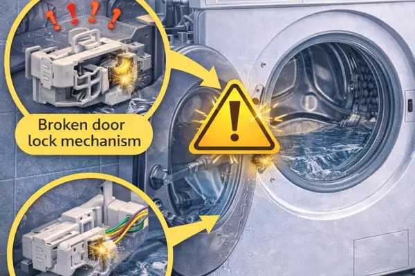 Error E40 in Zanussi washing machines - door lock problem