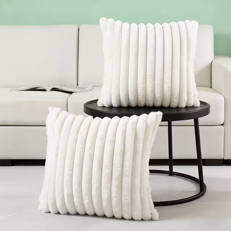 Комплект от 2 бр. луксозни кадифени калъфки за възглавници &ndash; френски стил, раирани