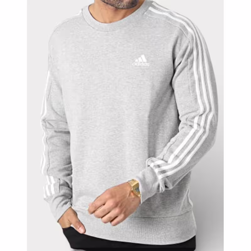 ADIDAS Essentials French Terry 3-Stripes Sweatshirt Grey