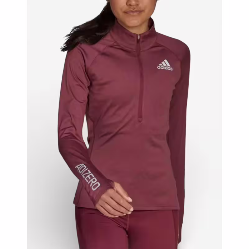 ADIDAS Adizero 1/2 Zip Top Burgundy