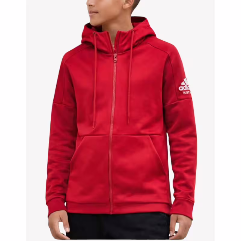ADIDAS Stack Logo On Left Sleeve Hoodie Red