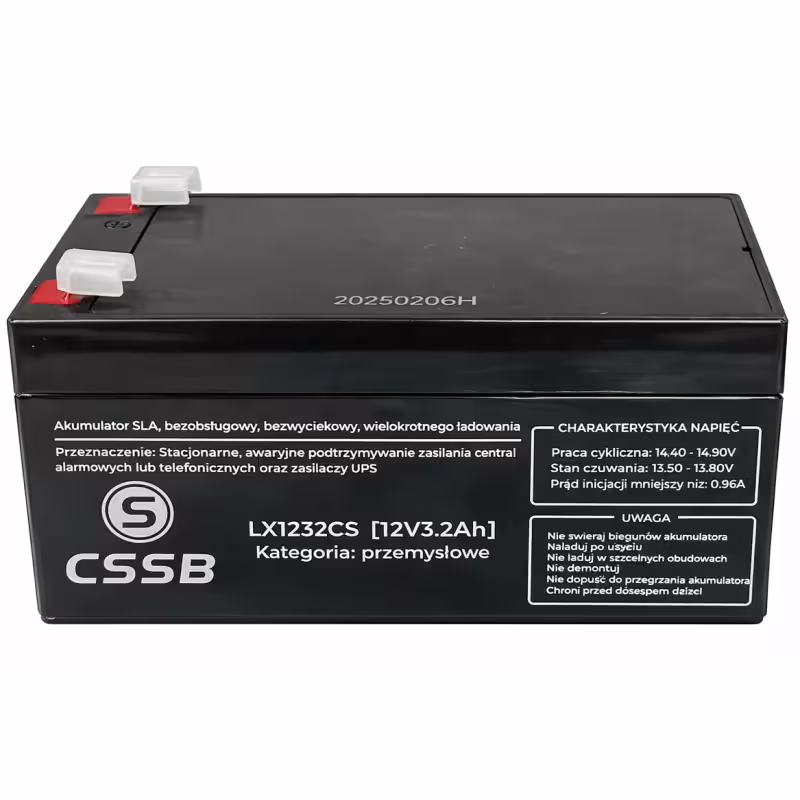 Акумулаторна, оловна батерия CSSB, 12VDC, 3,2AH, 134х67х61mm