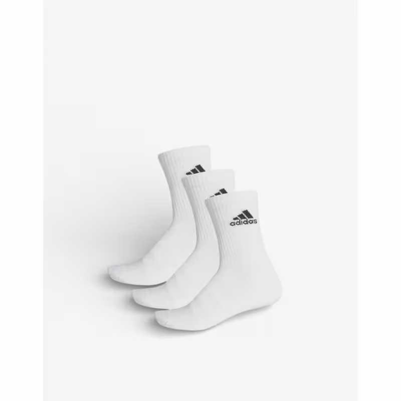 ADIDAS 3 Packs Cushioned Crew Socks White