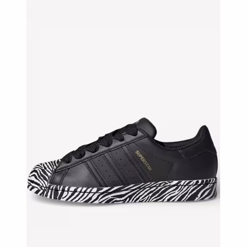 ADIDAS Superstar Zebra Print Shoes Black