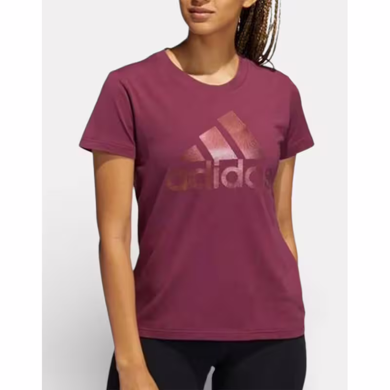 ADIDAS Sportswear Holiday Graphic Short Sleeve Tee Burgundy