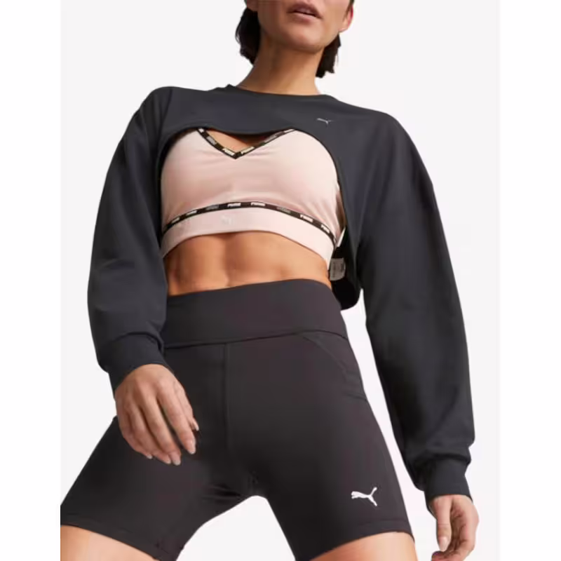 PUMA Forever Luxe Cloudspun Crop Top Black
