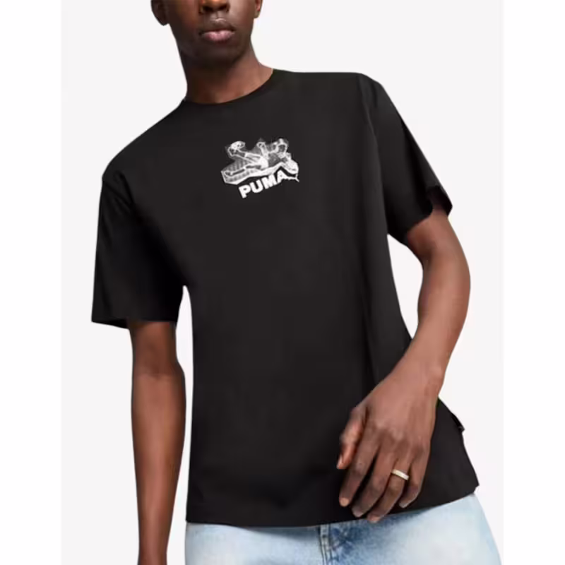 PUMA Graphics Bicycle Kick Tee Black