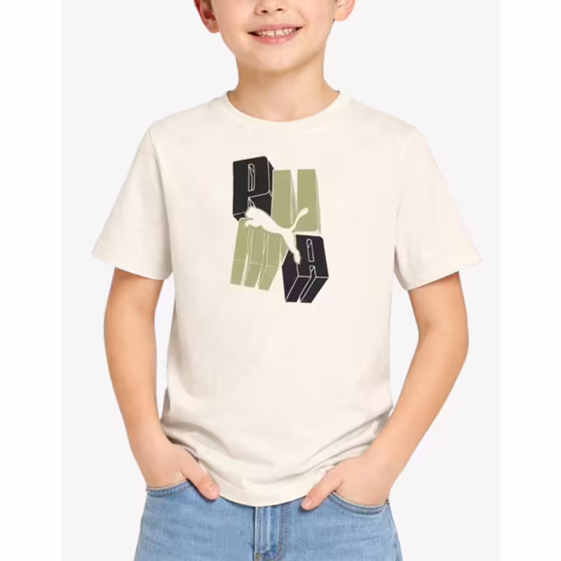 PUMA Essentials Graphic Tee Beige