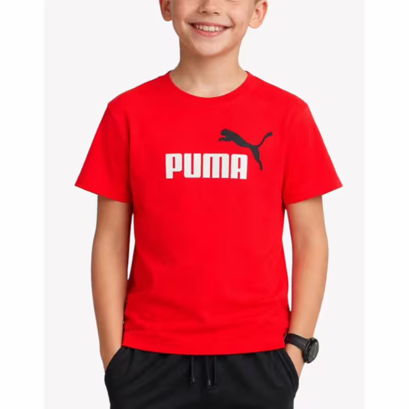 PUMA Essentials+ Two-Tone Logo Tee Red
