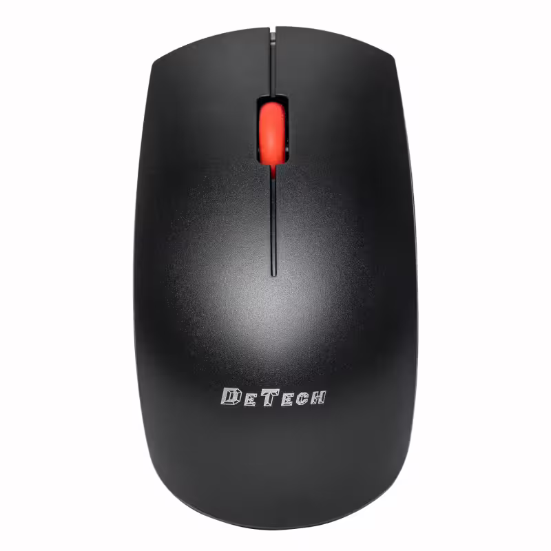 Мишка DeTech D15WL, Безжична, USB, Черен - 785