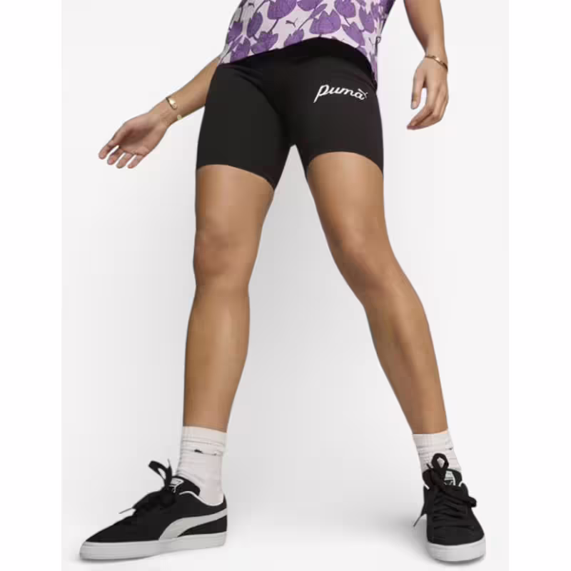 PUMA Essentials Script Biker Shorts Black