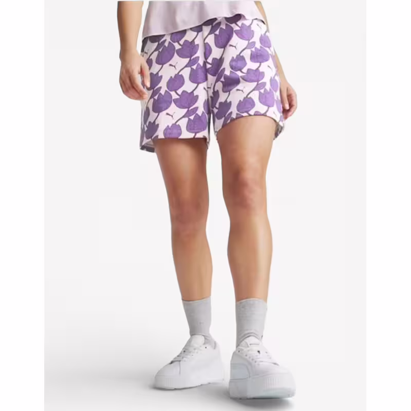 PUMA Essentials+ Blossom 5 Aop Shorts Purple