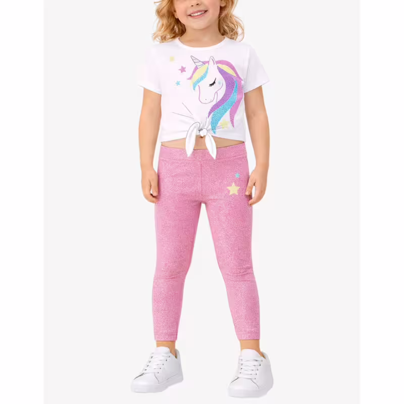CHICCO Girls Leggings And Tee Set Dark Pink