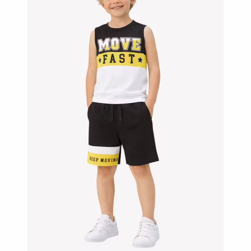 CHICCO Boys Shorts And Tank Top Set Black/White
