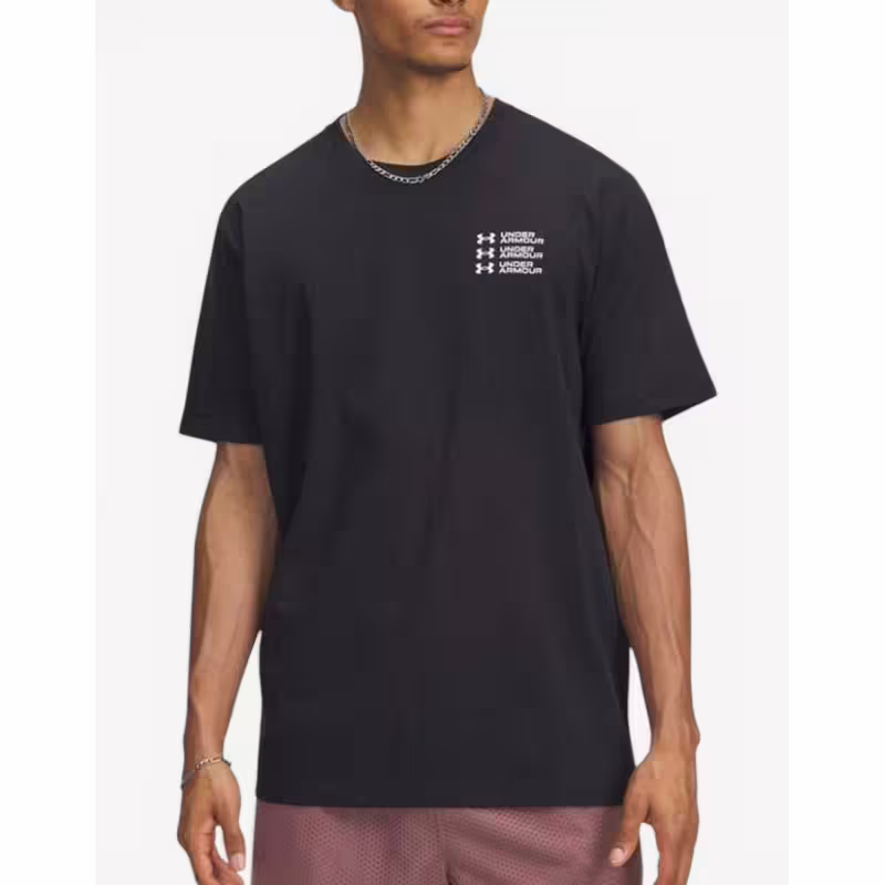 UNDER ARMOUR Triple Stack Left Chest Logo Tee Black