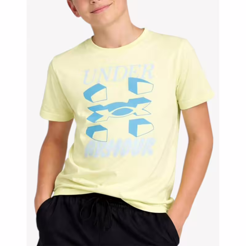 UNDER ARMOUR Split Big Logo Tee Yellow