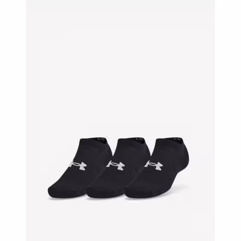 UNDER ARMOUR 3-Packs Training Cotton No Show Socks Black