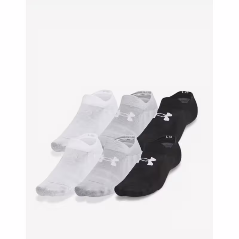 UNDER ARMOUR 6-Packs Essential Ultra Low Cut Socks Black/Grey