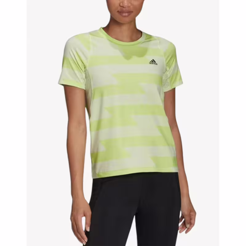 ADIDAS Fast Allover Print Tee Green/White