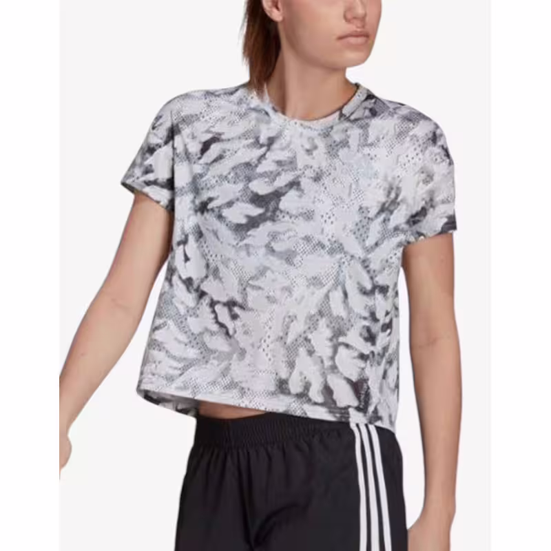 ADIDAS Fast Split All Over Print Tee Grey