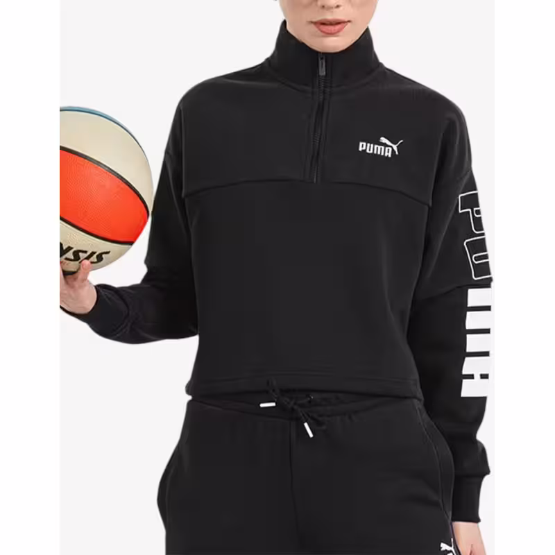 PUMA Power Colorblock High Neck Sweatshirt Black