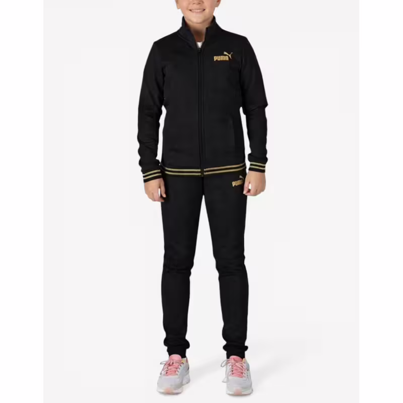PUMA Essentials+ Glitter Full-Zip Tracksuit Black