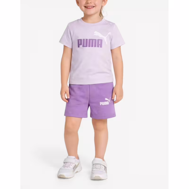 PUMA Minicats Tee And Shorts Set Purple